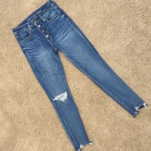 American eagle next level stretch size high rise jegging crop 6 short